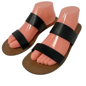 J Crew Factory Women’s Size 9  Boardwalk Sandals Double Strap black